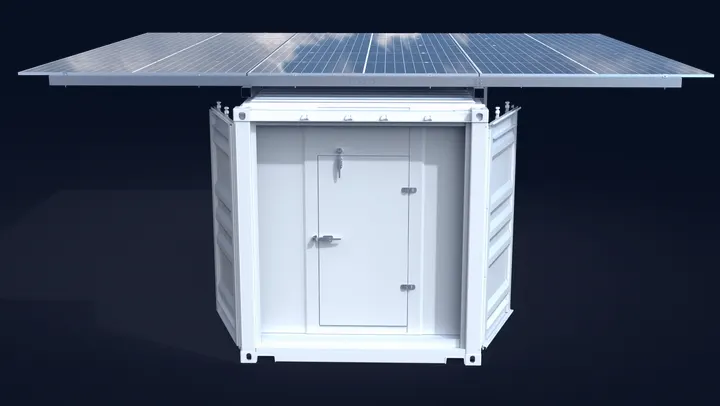 Cold room product tour showing the equipment bay, insulated room and solar array