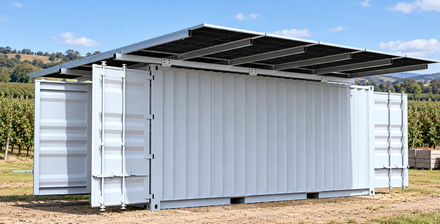 Solar cold room illustrated on a rural property