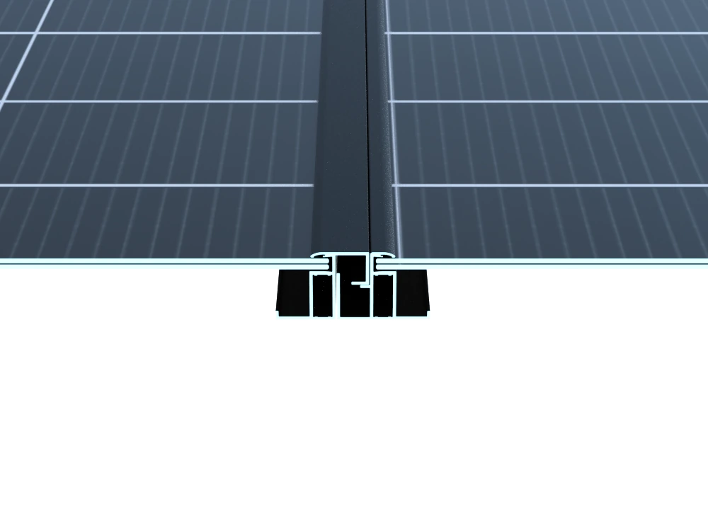 CARINA photovoltaic side-joint cutaway showing nested interlocking frames in their original assembled positions