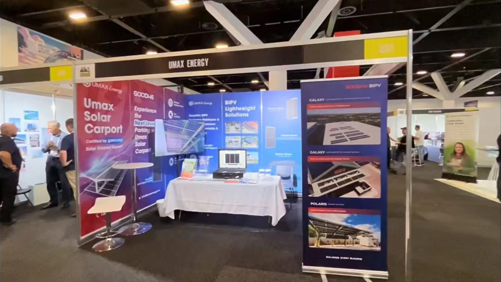 UMAX Energy exhibition stand with GoodWe BIPV products at Sydney Build Expo 2024
