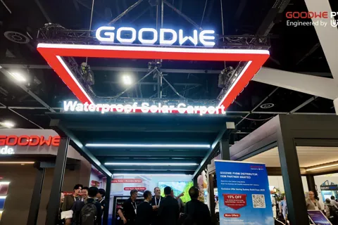 GoodWe BIPV display at Sydney Build Expo 2025 with UMAX Energy collaboration