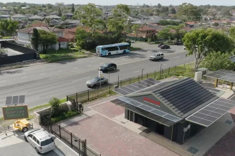 GoodWe and UMAX Energy Sydney display centre with a solar carport