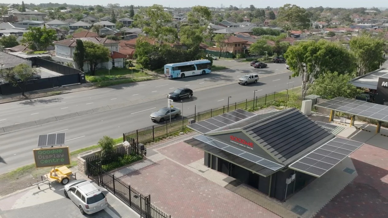 GoodWe and UMAX Energy Sydney display centre with a solar carport