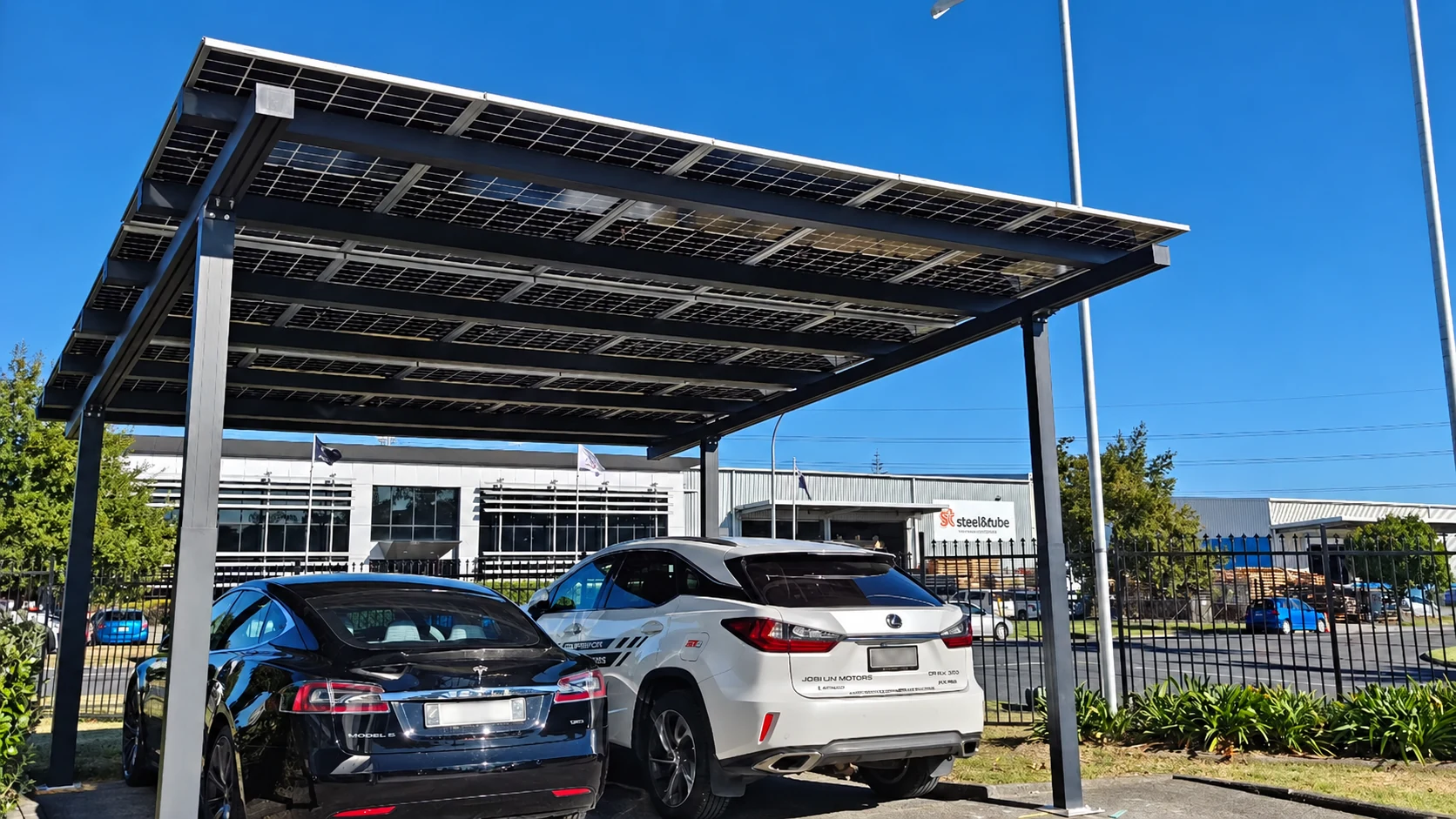 Supporting frame and solar roof.