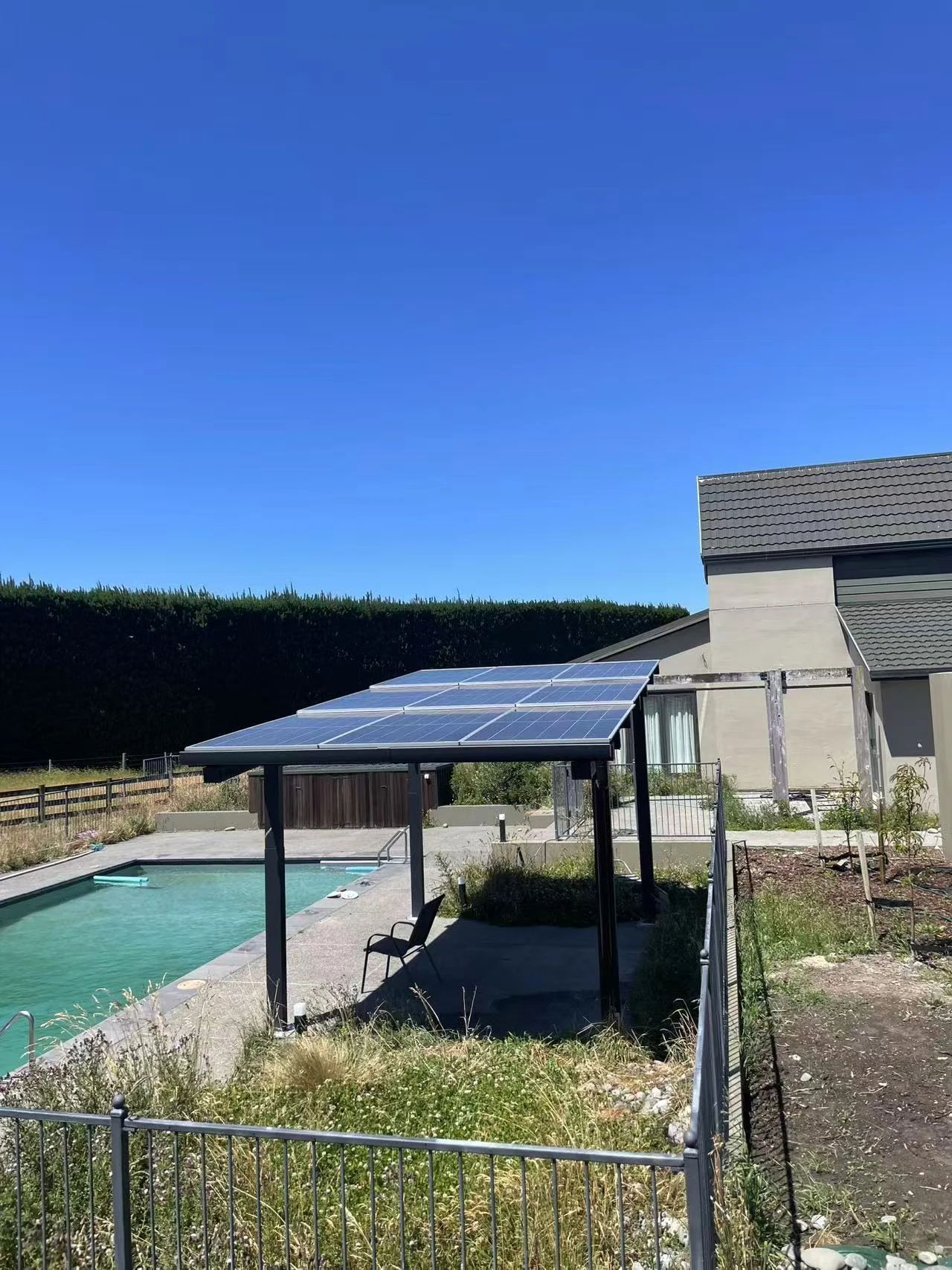 Poolside canopy at the Christchurch property.