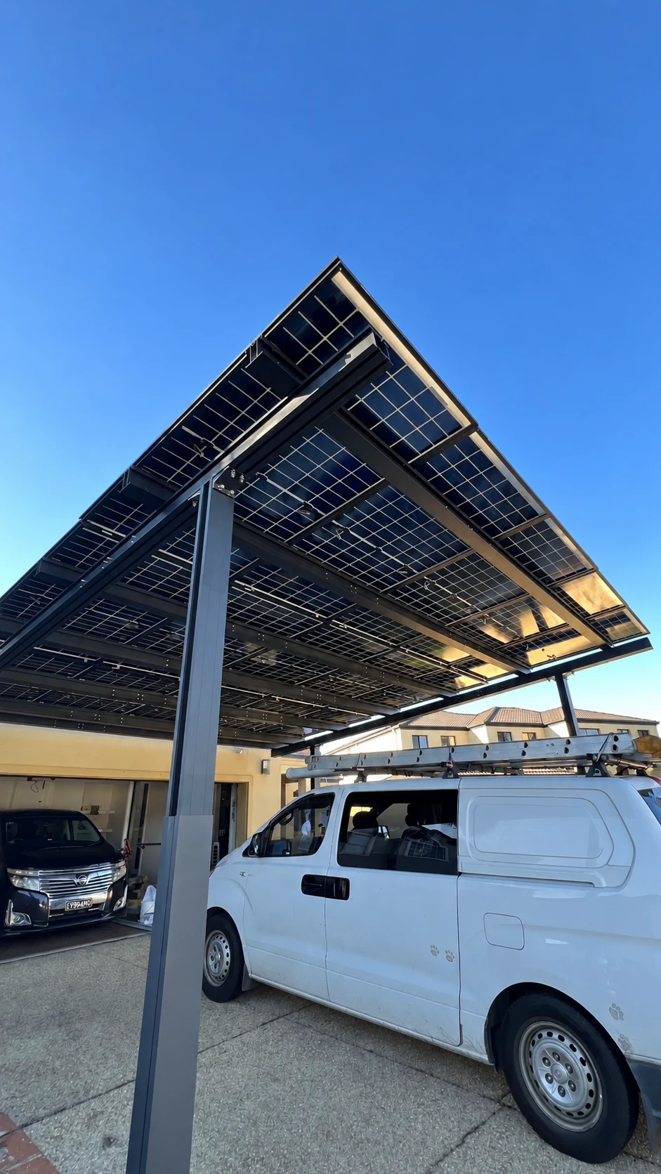 Panel underside and roof structure.