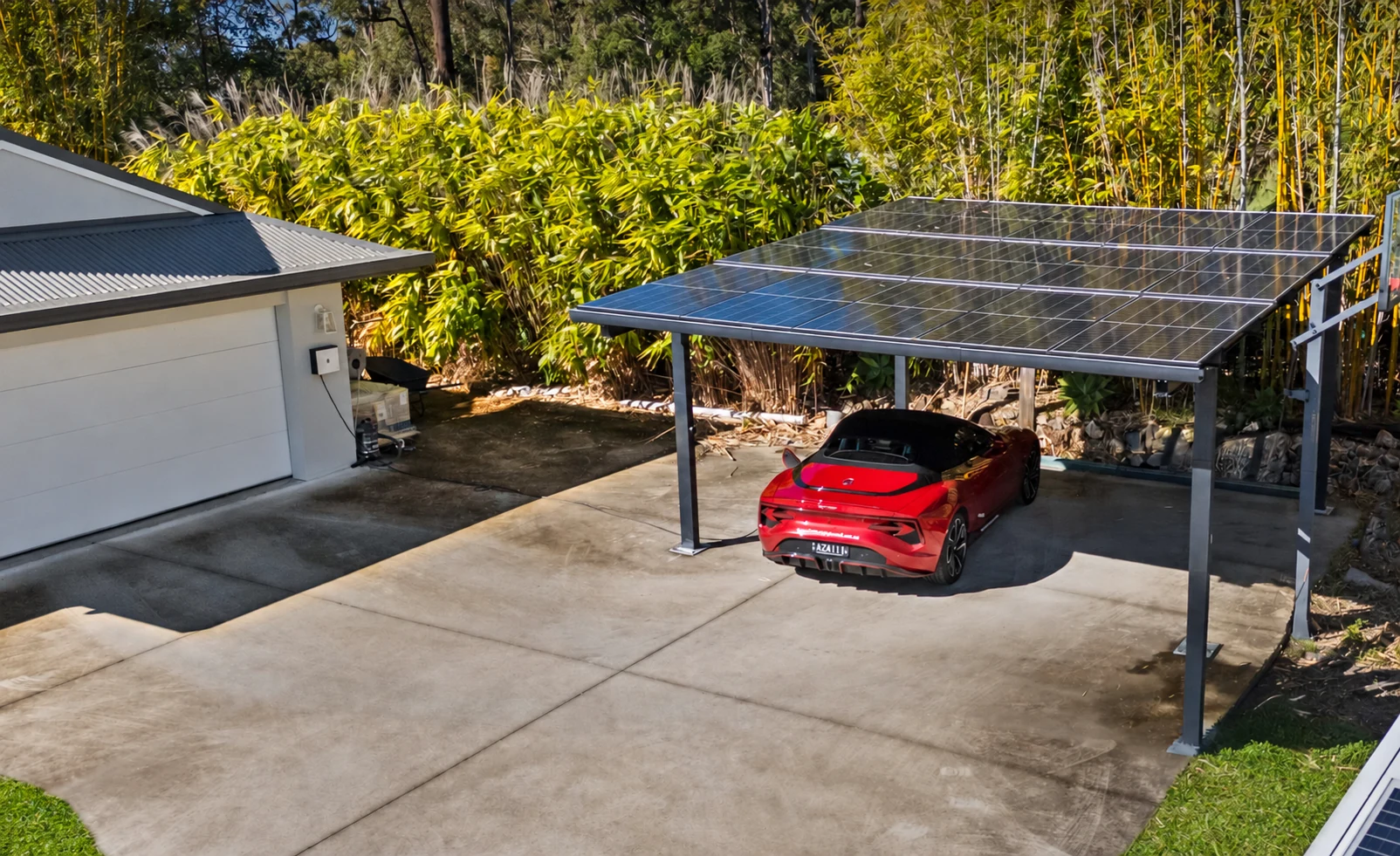 VELA double solar carport at ReGenEV Gold Coast