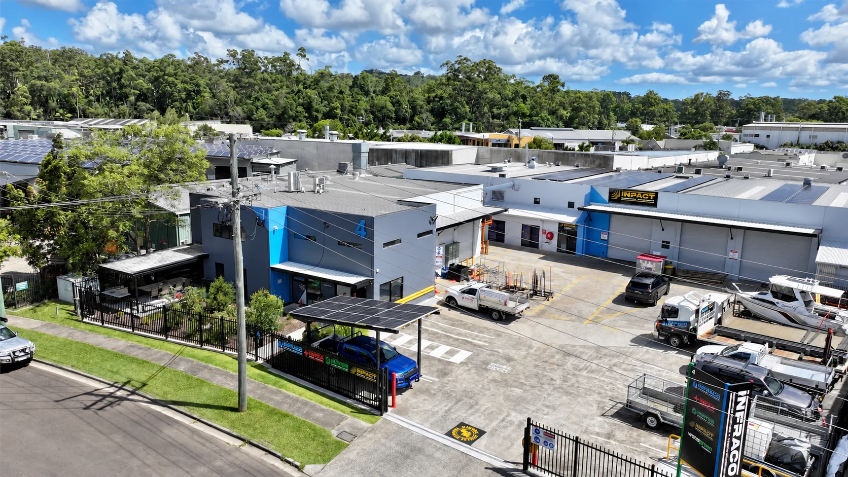 The carport within the wider Sunshine Coast site.