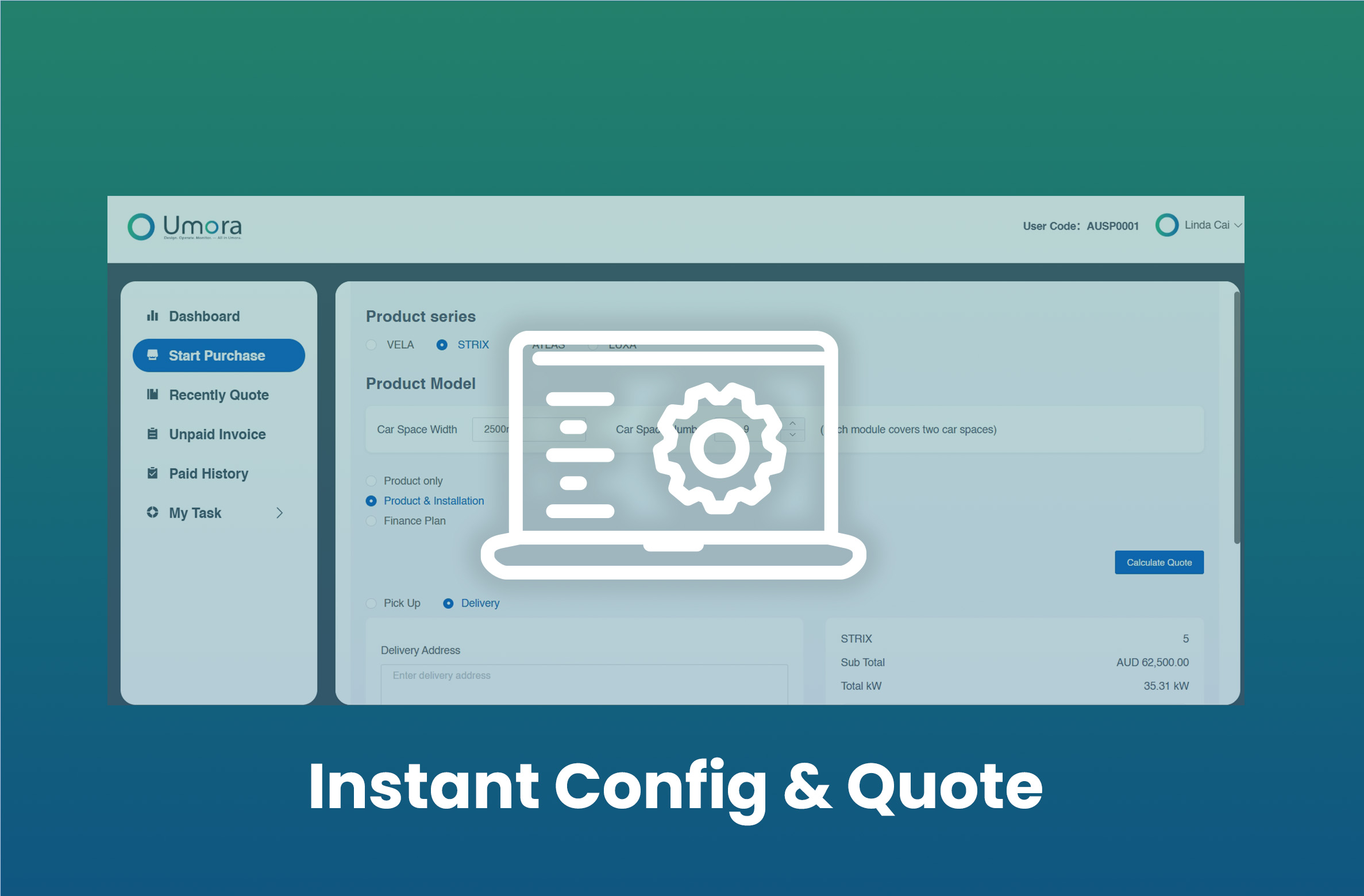 Instant config & quote